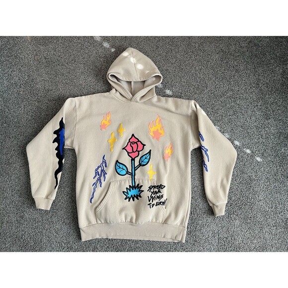 PAC SUN Focus On The Present Hoodie SWEATSHIRT Sz L Large No Stains Clean - Picture 1 of 7
